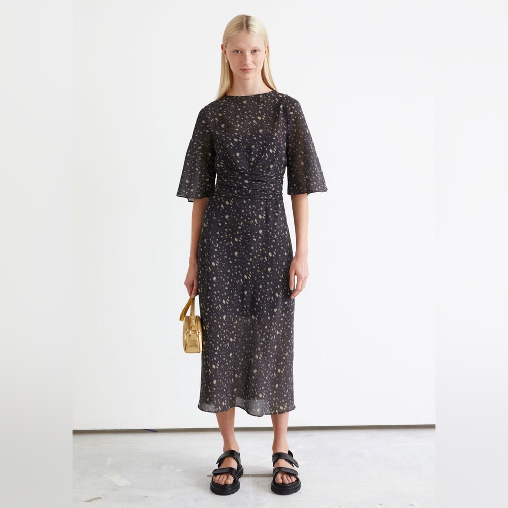 & OTHER STORIES Printed Belted Midi Dress